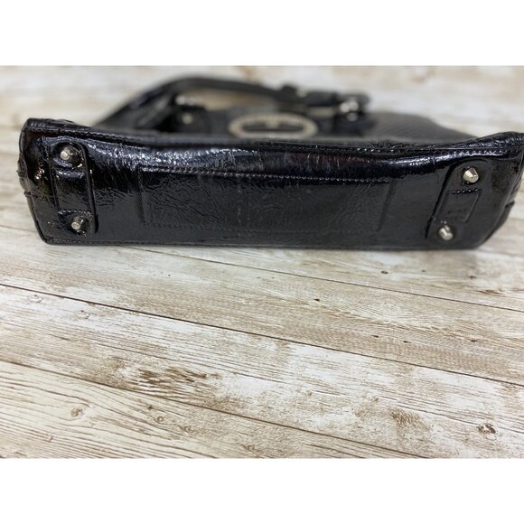 M. C. Marc Chantal Croc Embossed Leather Shoulder Purse Bag Black Handbag - Picture 16 of 16